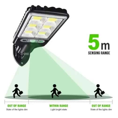 Potente lampara LED Solar de pared para patio, 3 modos, detección de movimiento humano, jardín, terraza, puerta de garaje, alumbrado público - Imagen 2